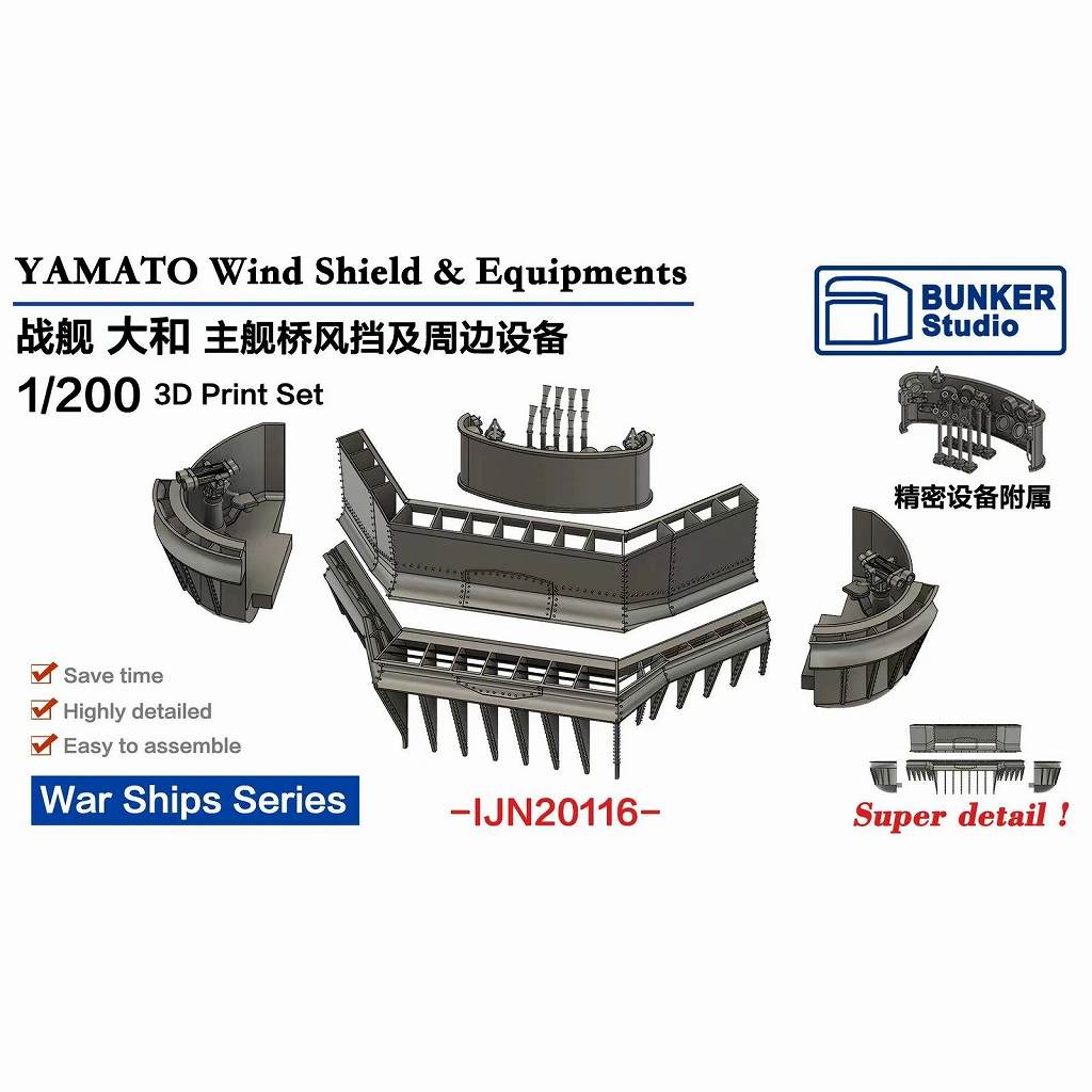 IJN20116 日本海軍 戦艦 大和用 遮風装置&装備 【ネコポス規格外】|艦船用パーツ|艦船
