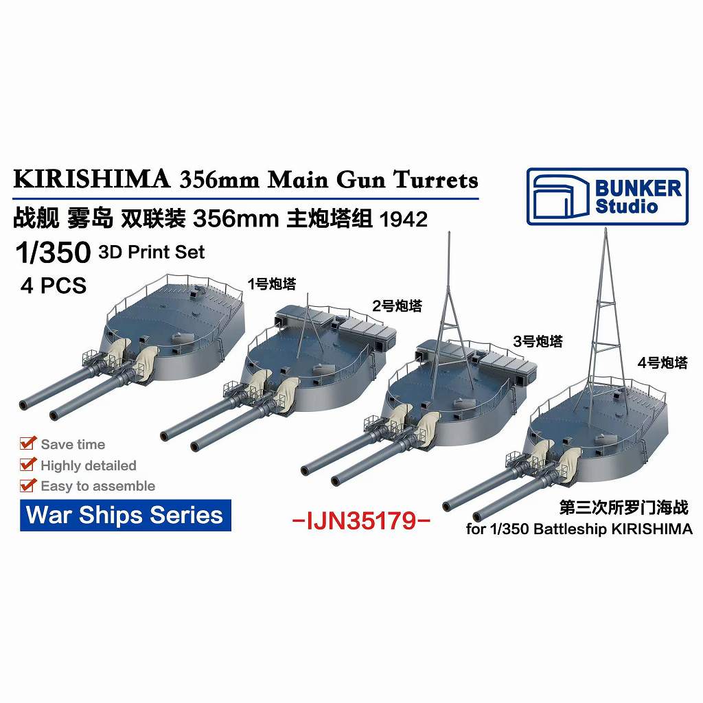 IJN35179 日本海軍 戦艦 霧島 35.6cm主砲塔セット 1942年 【ネコポス規格外】|艦船用パーツ|艦船