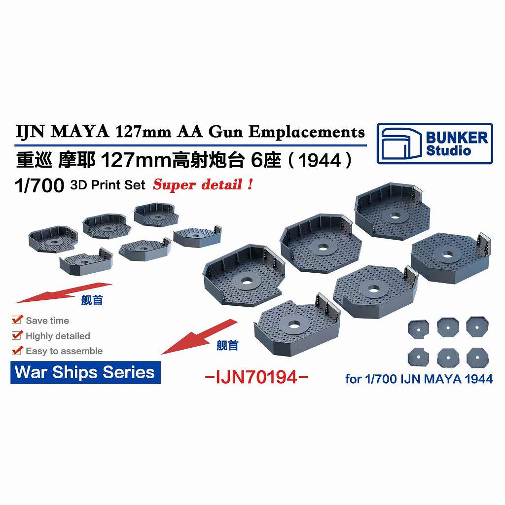 IJN70194 日本海軍 重巡洋艦 摩耶 12.7cm高角砲台座 1944  【ネコポス規格外】|艦船用パーツ|艦船
