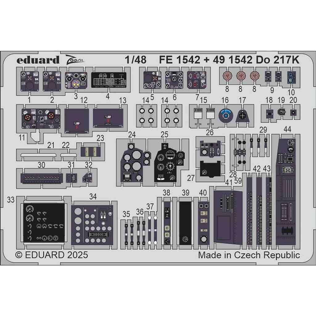 FE1542 塗装済 1/48 ドルニエ Do217K ズームエッチングパーツ (ICM用