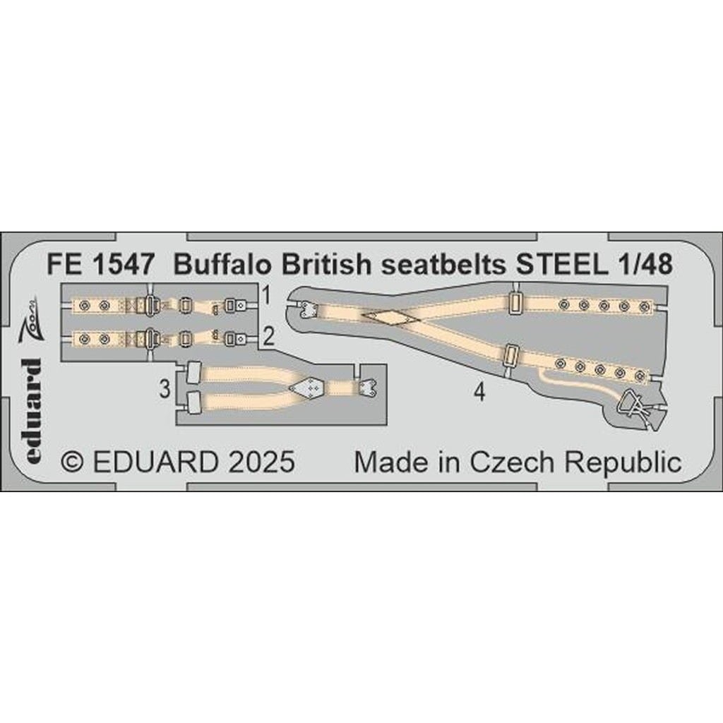 FE1547 塗装済 1/48 ブリュースター バッファロー (英軍型)  シートベルト(ステンレス製) (タミヤ用)|飛行機用パーツ|飛行機