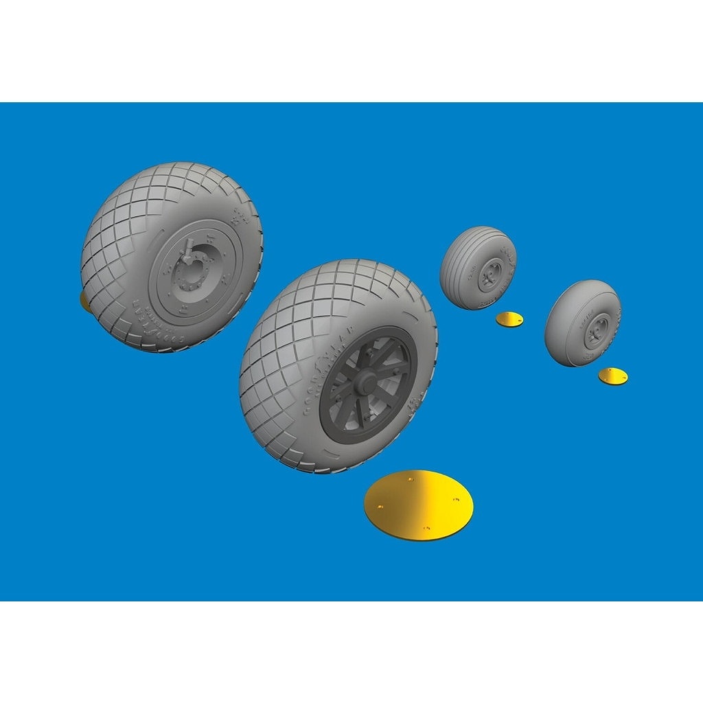ブラッシン6481134 1/48 カーチス P-40N ウォーホーク 自重変形ホイール (ダイアモンドトレッド) (エデュアルド用)|飛行機用パーツ|飛行機