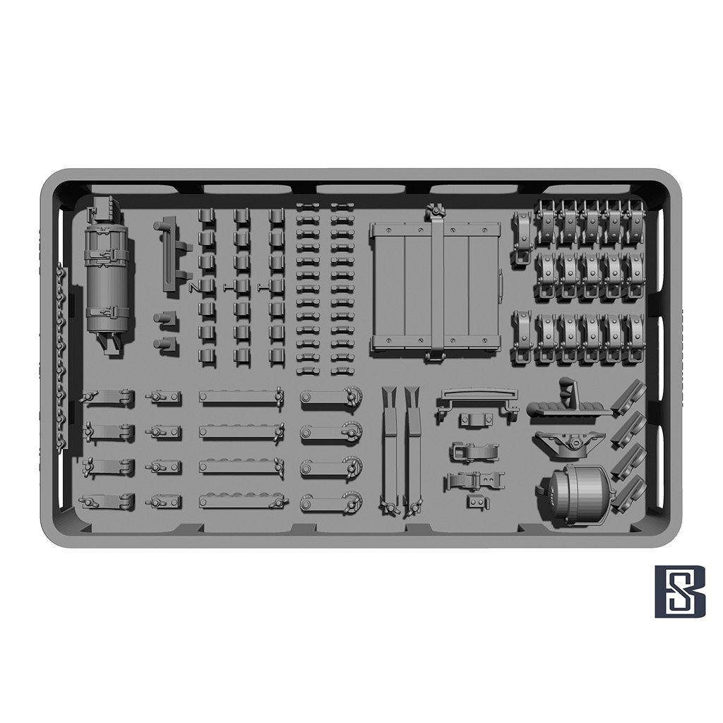 【再入荷】BSKD35025 1/35 WWII ドイツ ヤークトタイガー駆逐戦車用ディテールセット(対空機銃架付)|AFV用パーツ|AFV