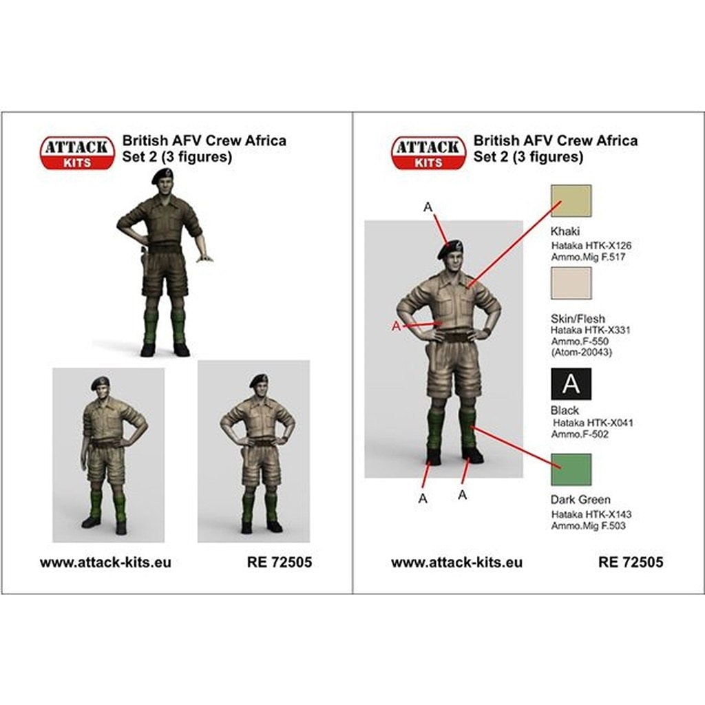 RE72505 1/72 WWII イギリス戦車兵・北アフリカ戦線セット 2 (3体入)|第二次大戦のフィギュア|フィギュア