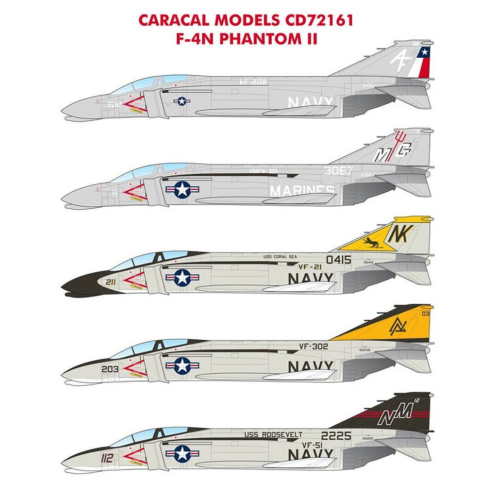 72161 アメリカ海軍/海兵隊 マクドネル・ダグラス F-4N ファントムII|飛行機用デカール|飛行機