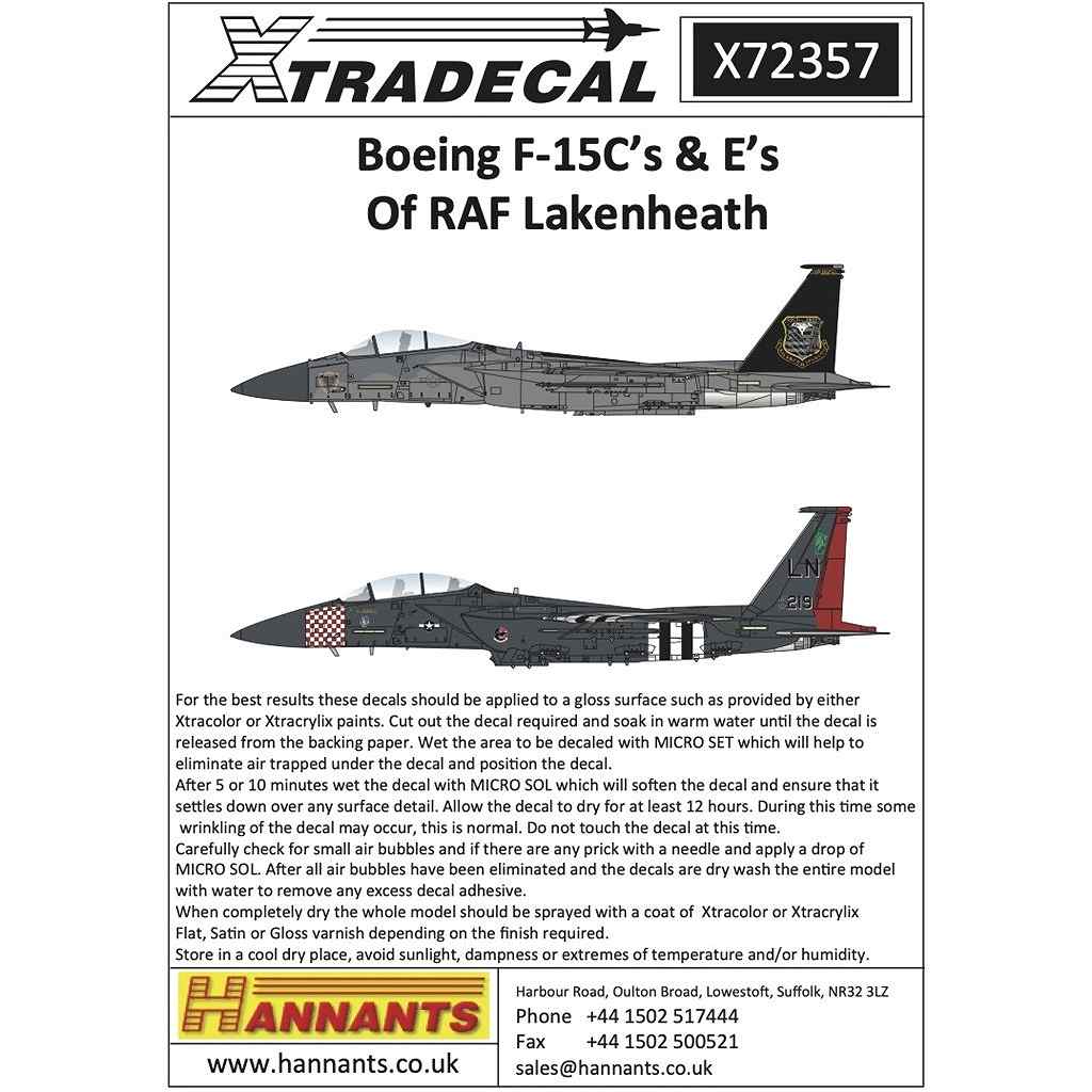 【新製品】X72357 マクドネル・ダグラス F-15C/E イーグル レイクンヒース|飛行機用デカール|飛行機