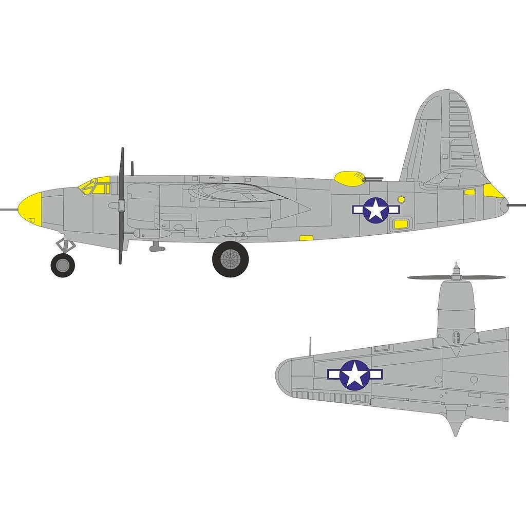 【新製品】EX1138 1/48 マーティン B-26F マローダー 米軍国籍マーク塗装マスクシール(ICM用)|飛行機用マスキングシール|飛行機