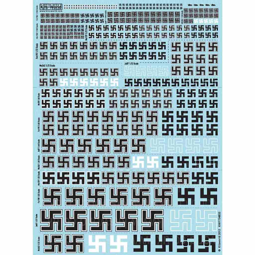 【再入荷】KW1724832 WWII ドイツ国籍マーク スワスチカ|飛行機用デカール|飛行機