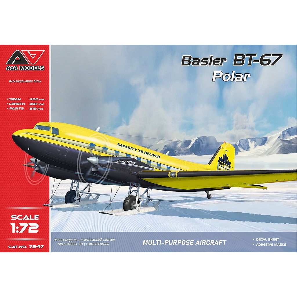 【新製品】7247 1/72 バスラー BT-67 ターボプロップ 極地探検機 |大戦後の飛行機モデル|飛行機