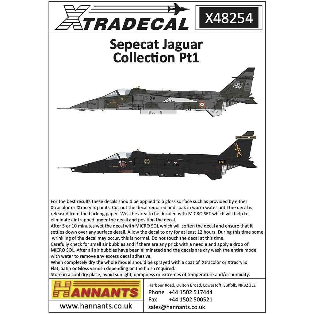 【新製品】X48254 セペキャット ジャギュア GR.1/GR.1A Pt.1|飛行機用デカール|飛行機