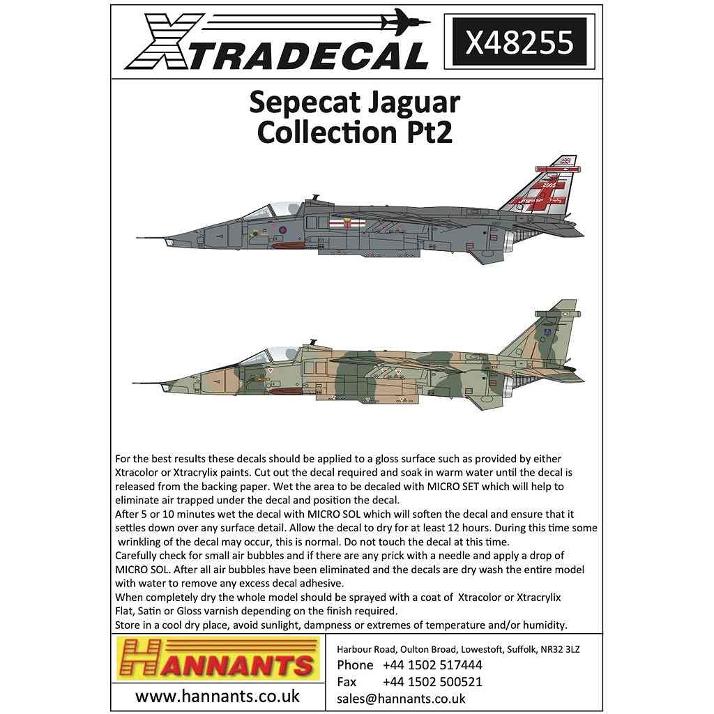 【新製品】X48255 セペキャット ジャギュア GR.1/GR.1A Pt.2|飛行機用デカール|飛行機