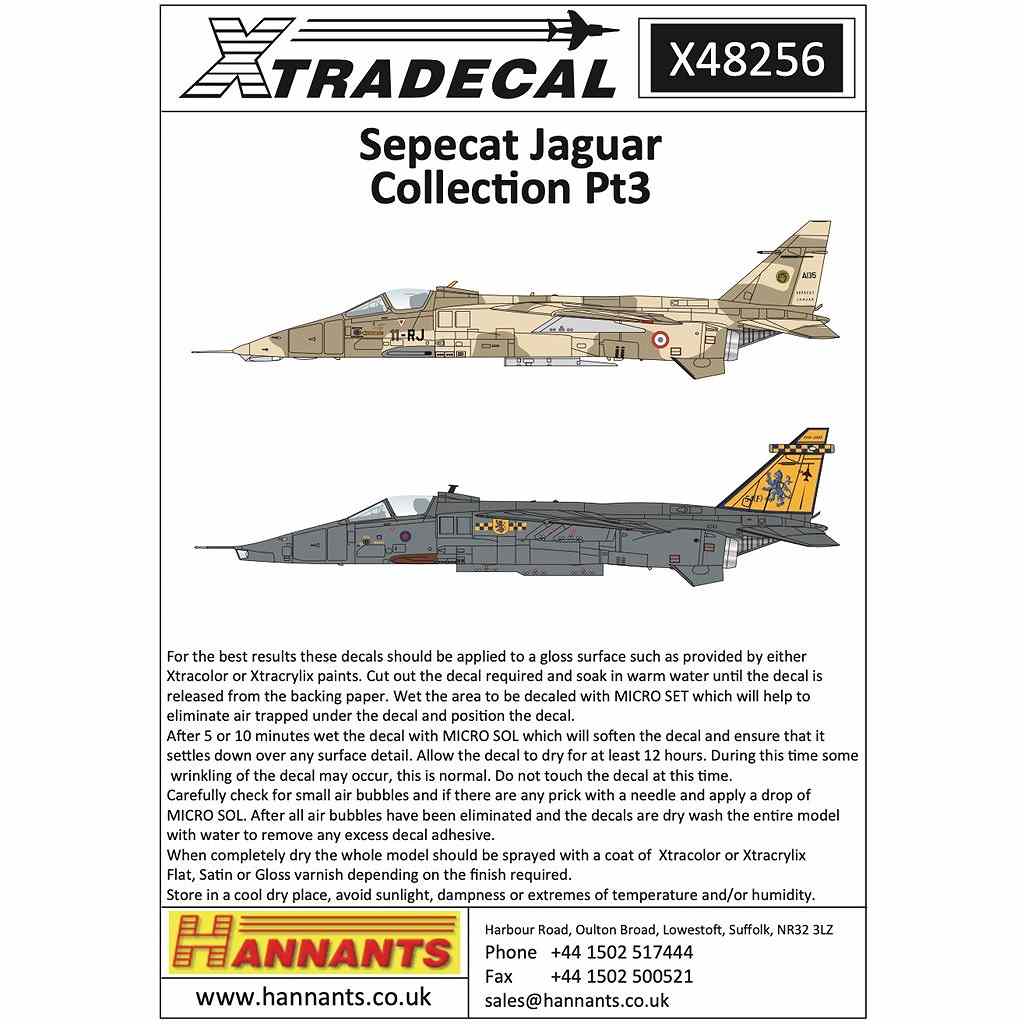 【新製品】X48256 セペキャット ジャギュア GR.1/GR.1A Pt.3|飛行機用デカール|飛行機