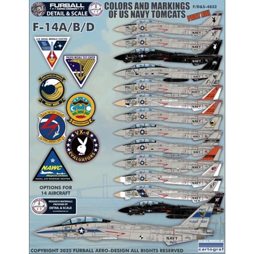 【新製品】ディテール&スケール F/D&S-4832 1/48 グラマン F-14A/B/D トムキャット Pt.XIII|飛行機用デカール|飛行機