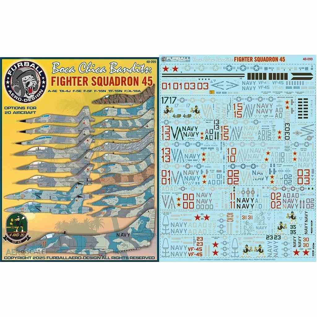 【新製品】48-099 ボカ・チカ・バンディッツ VF-45 A-4E・TA-4J・F-5E・F-5F・F-16N・TF-16N・F/A-18A|飛行機用デカール|飛行機