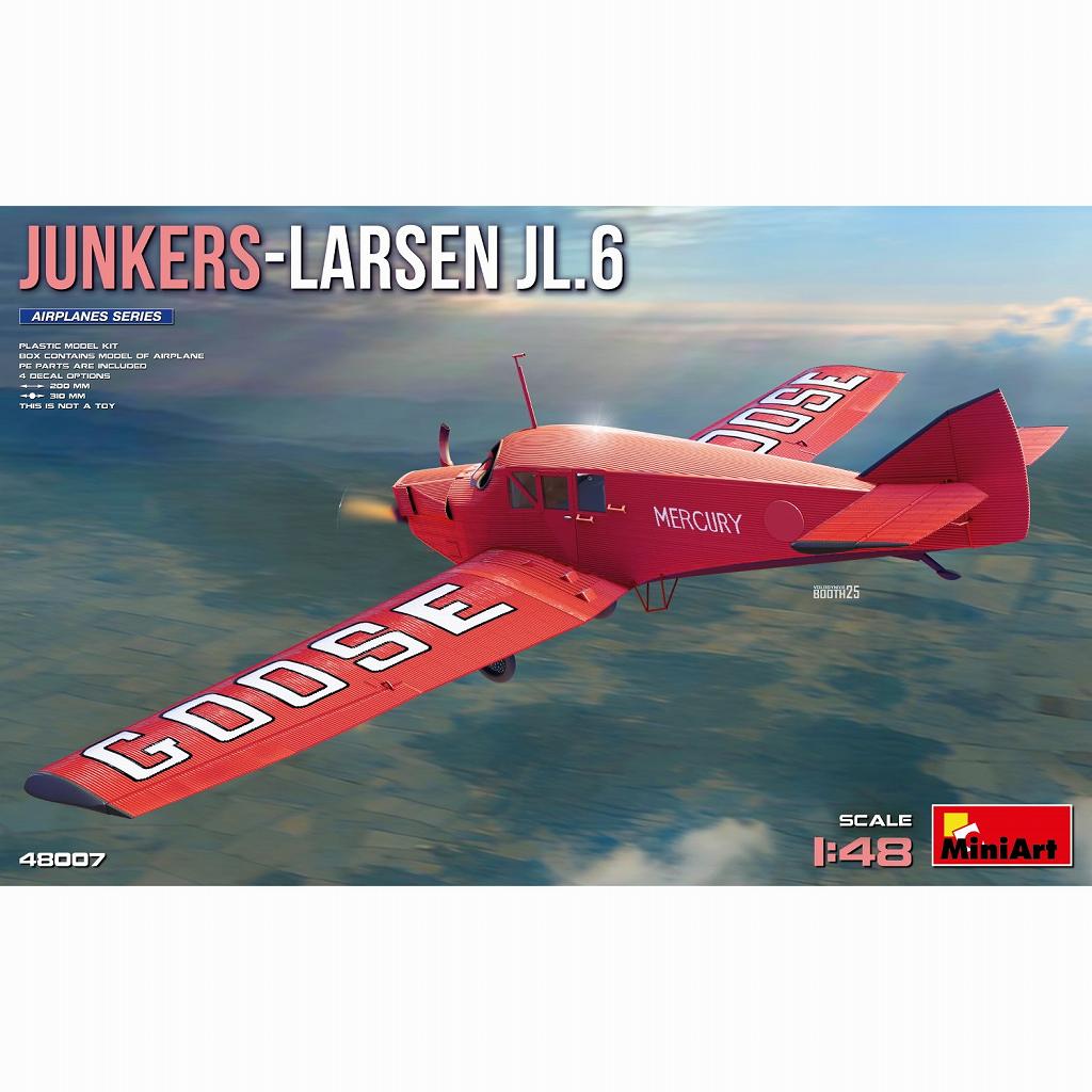 【新製品】48007 ユンカース・ラーセンJL.6|第二次大戦の飛行機モデル|飛行機