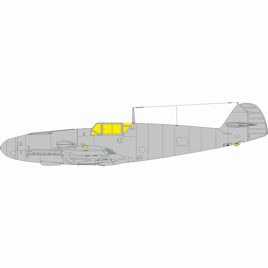 【新製品】CX699 1/72 メッサーシュミット Bf109F 塗装マスクシール (エデュアルド用)|飛行機用マスキングシール|飛行機