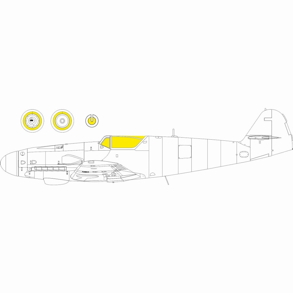 【新製品】JX339 1/32 メッサーシュミット Bf109K-4 塗装マスクシール (コータリ用)|飛行機用マスキングシール|飛行機
