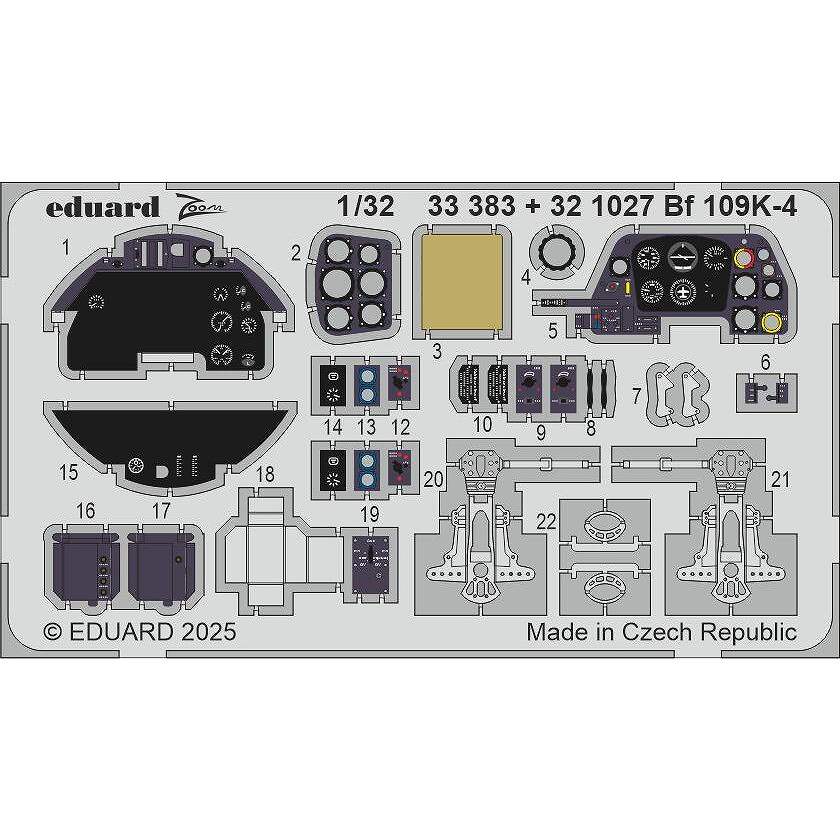 【新製品】33383 塗装済 1/32 メッサーシュミット Bf109K-4 ズームエッチングパーツ (コータリ用)|飛行機用パーツ|飛行機