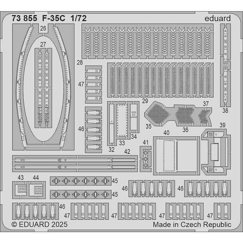 【新製品】73855 塗装済 1/72 F-35C ライトニングII エッチングパーツ (タミヤ用)|飛行機用パーツ|飛行機