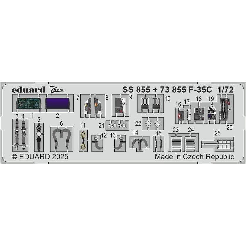 【新製品】SS855 塗装済 1/72 F-35C ライトニングII ズームエッチングパーツ (タミヤ用)|飛行機用パーツ|飛行機