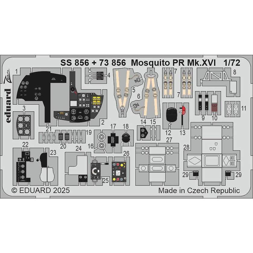 【新製品】SS856 塗装済 1/72 D.H.モスキート PR Mk.XVI ズームエッチングパーツ(スペシャルホビー用)|飛行機用パーツ|飛行機
