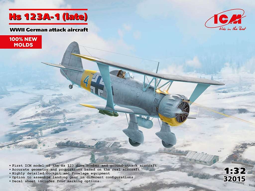 【新製品】32015 ヘンシェル Hs123A-1 （後期型）|第二次大戦の飛行機モデル|飛行機