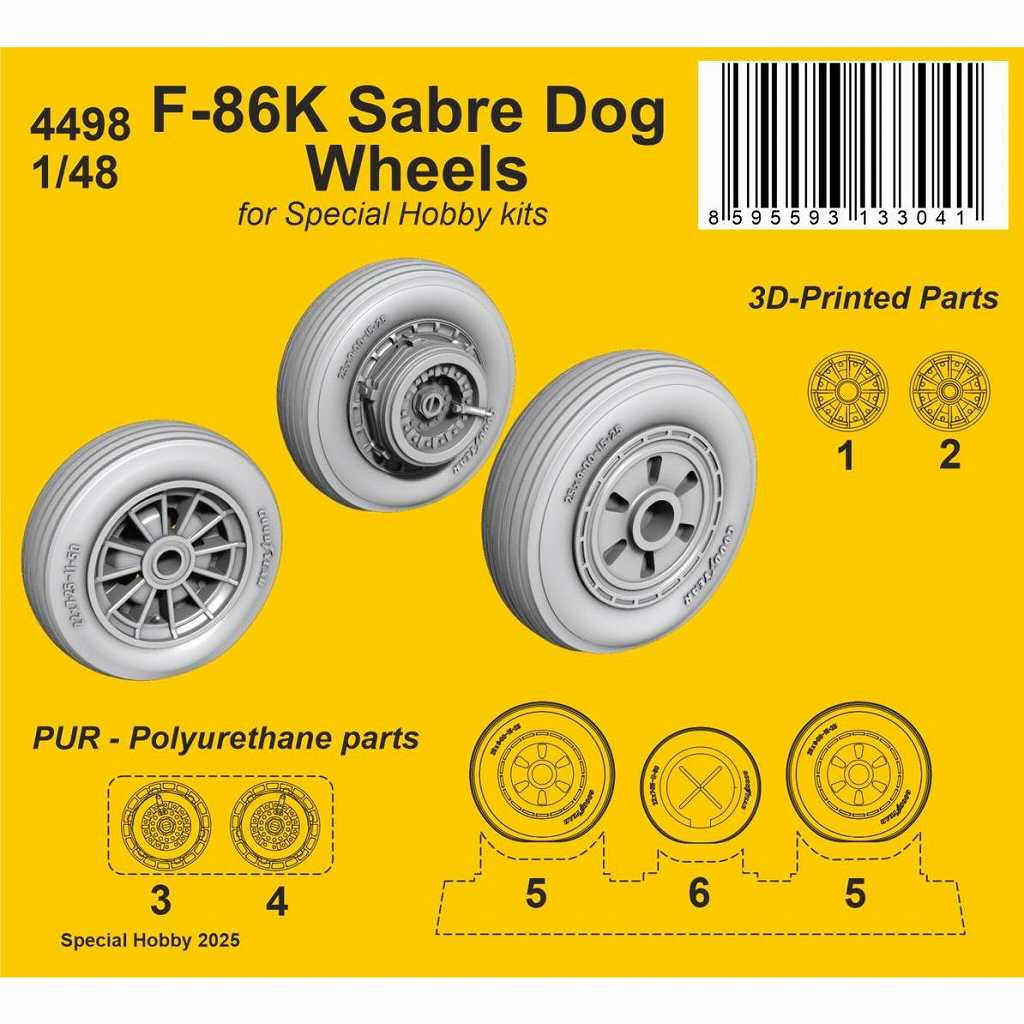 【新製品】4498 1/48 F-86K セイバードッグ自重変形ホイール (スペシャルホビー用)|飛行機用パーツ|飛行機