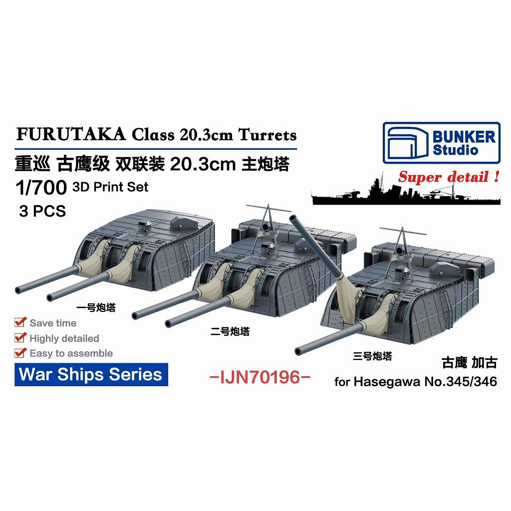 【新製品】IJN70196 日本海軍 古鷹型重巡洋艦 20.3cm主砲塔セット 【ネコポス規格外】|艦船用パーツ|艦船