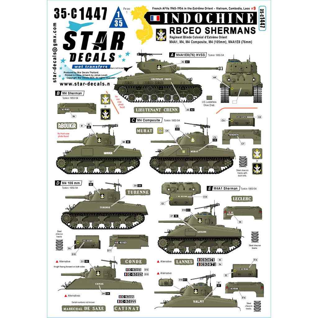 35-C1447 1/35 ���� �ե�� ����ɥ��������9 R.B.C.E.O.�Υ��㡼�ޥ���� M4/M4A1/M4����ݥ��å�/M4(105mm)/M4A1E8(76mm)