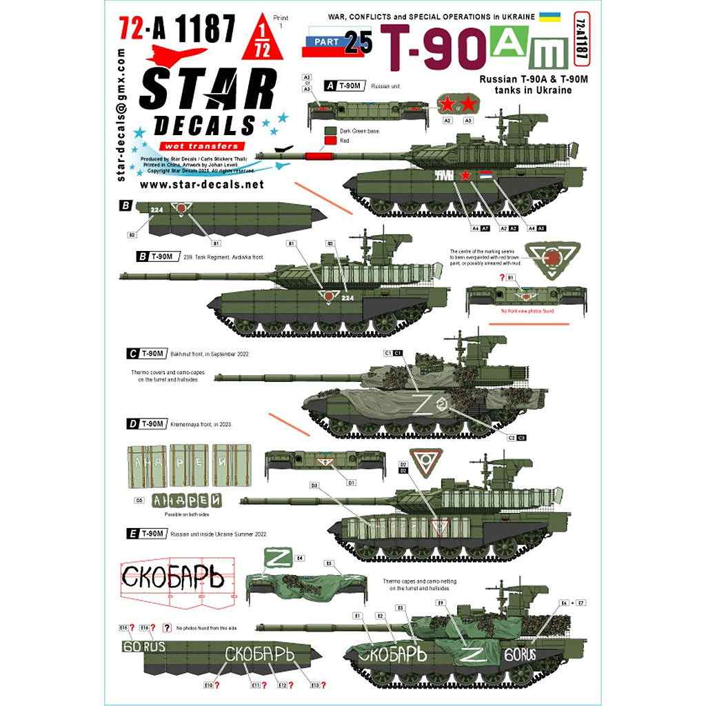 72-A1187 1/72 ���� �����饤�ʤ������25 �����饤������Υ�������T-90A/T-90M�������