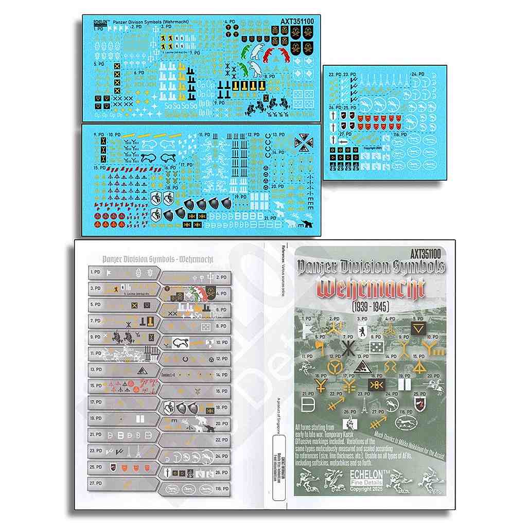 新製品】AXT351100 1/35 WWII ドイツ国防軍の装甲師団記号セット(1939