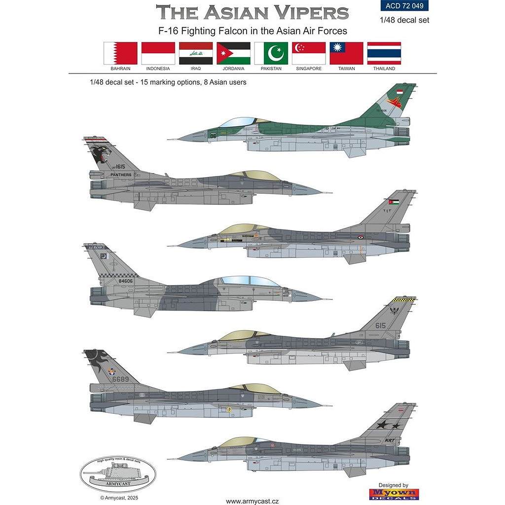 新製品】ACD72049 1/72 F-16 ファイティングファルコン アジア8ヵ国