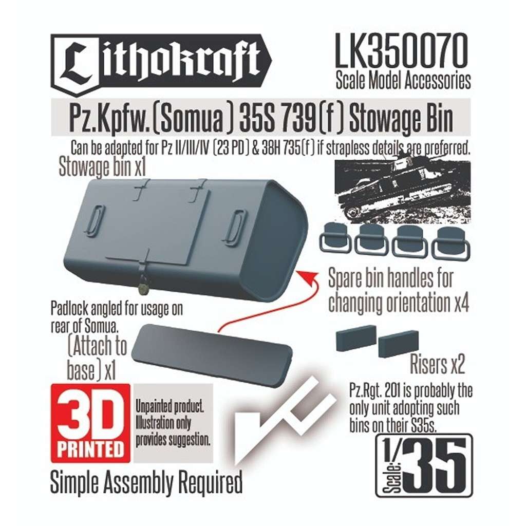 �ڿ����ʡ�LK35070 1/35 WWII �ɥ��� Pz.Kpfw.35S 739(f)(���ߥ奢S35)�ѻ���Ȣ