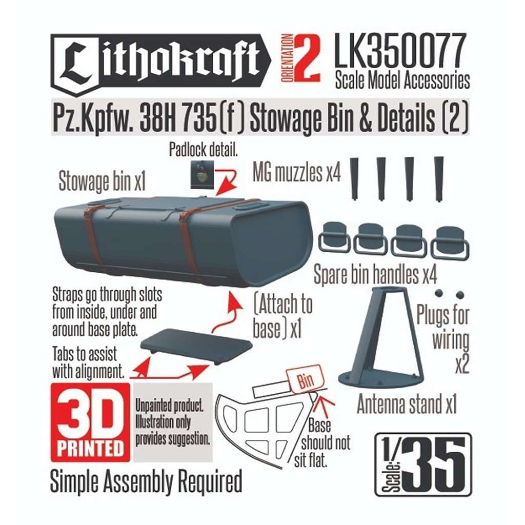 �ڿ����ʡ�LK35077 1/35 WWII �ɥ��� Pz.Kpfw.38H 735(f)(��������H35)�ѻ���Ȣ&�ǥ��ơ��륻�å�(2)