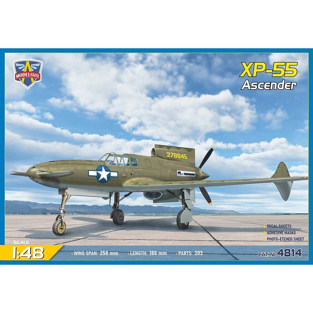 新製品】4814 1/48 カーチス XP-55 アセンダー 試作戦闘機 1号機