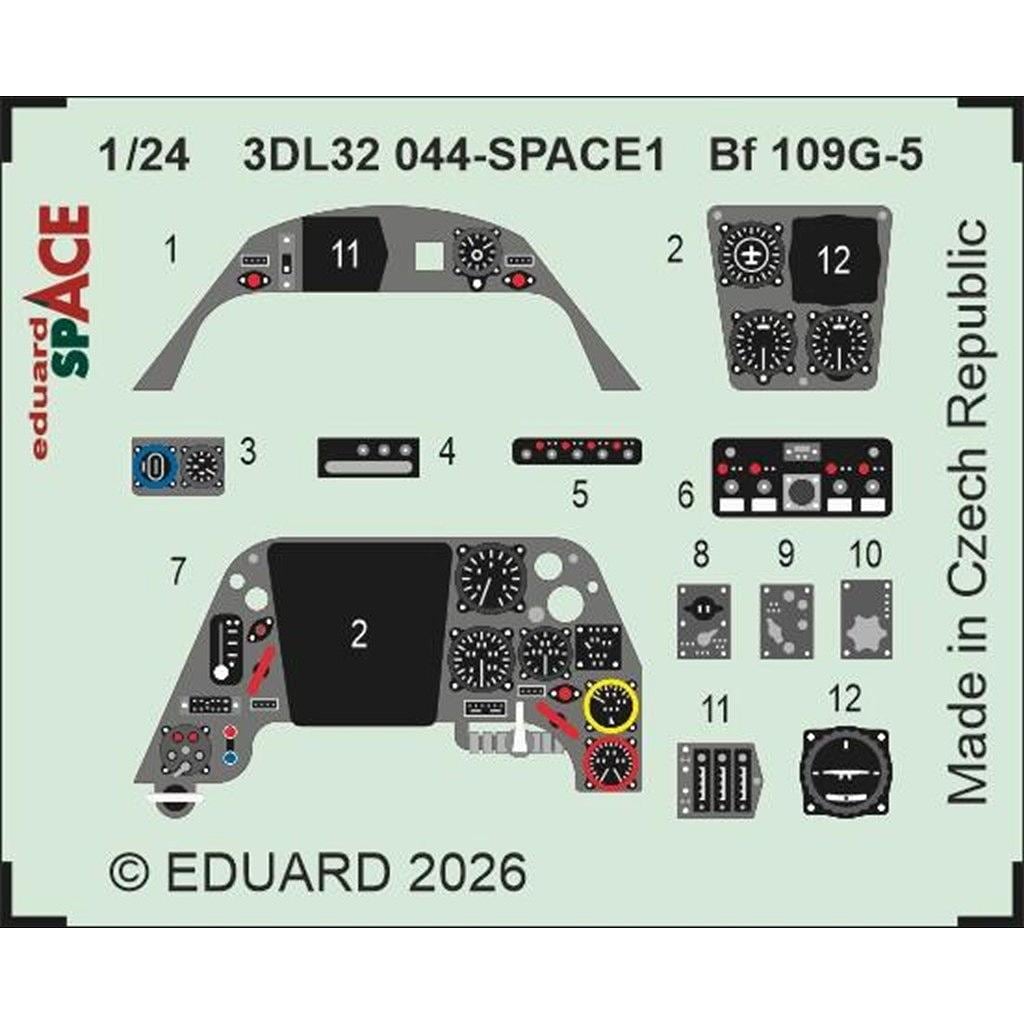 3DL32044 1/24 ��å�������ߥå� Bf109G-5 ���ڡ�������3D�ǥ����� w/���å��󥰥ѡ��ĥ��å� (�����ե��å�����)