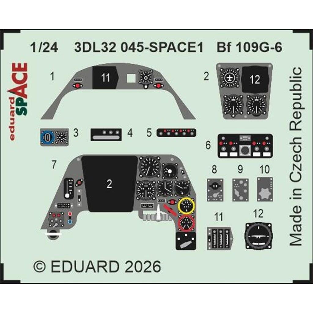3DL32045 1/24 ��å�������ߥå� Bf109G-6 ���ڡ�������3D�ǥ����� w/���å��󥰥ѡ��ĥ��å� (�����ե��å�����)