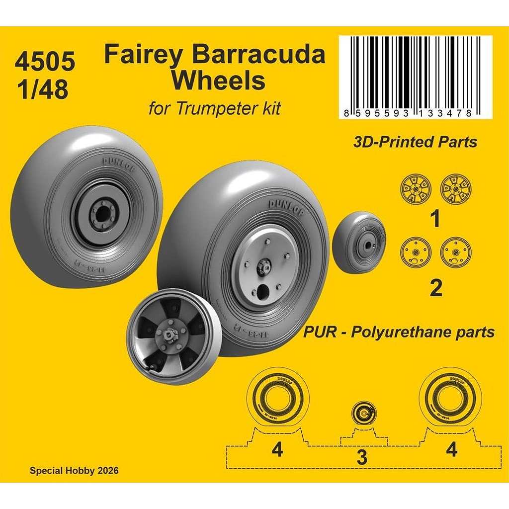 新製品】4505 1/48 フェアリー バラクーダ 自重変形ホイール