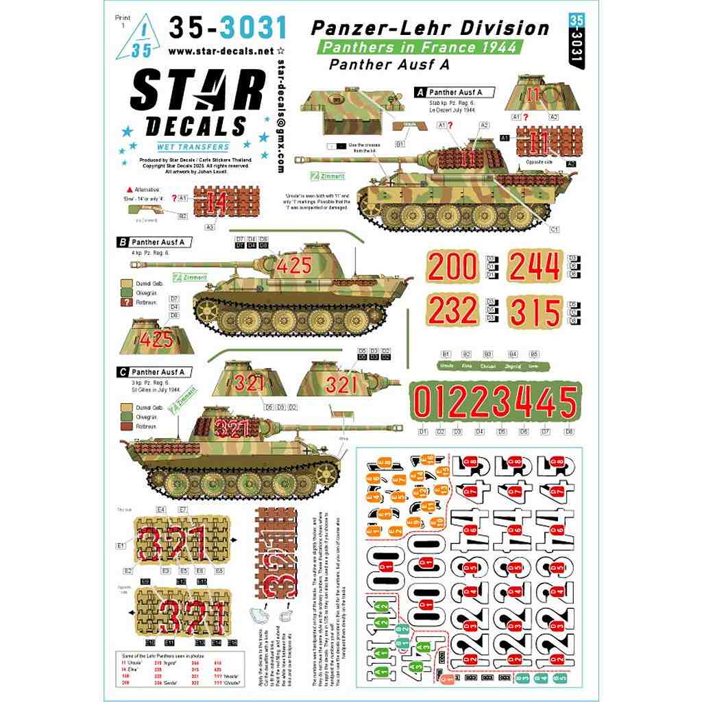 35-3031 1/35 WWII �ɥ��� ���ö�Ƴ���ĤΥѥ󥵡���� �ե��1944ǯ ��6���Ϣ��Υѥ󥵡�A��