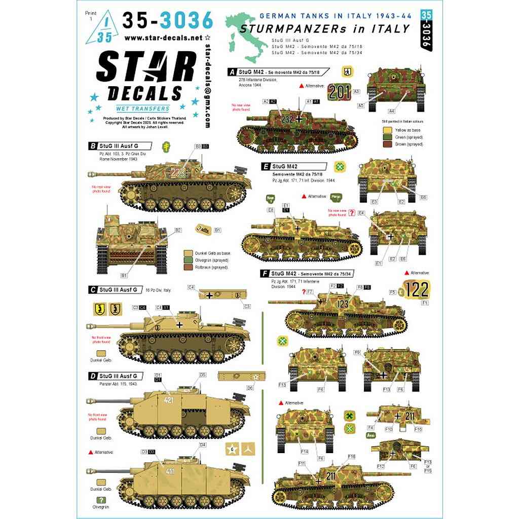 35-3036 1/35 WWII �ɥ��� �����ꥢ�����Υɥ����ͷ�ˤ 1943-44ǯ III���ͷ�ˤG��/����٥��M42 da 75/18/����٥��M42 da 75/34