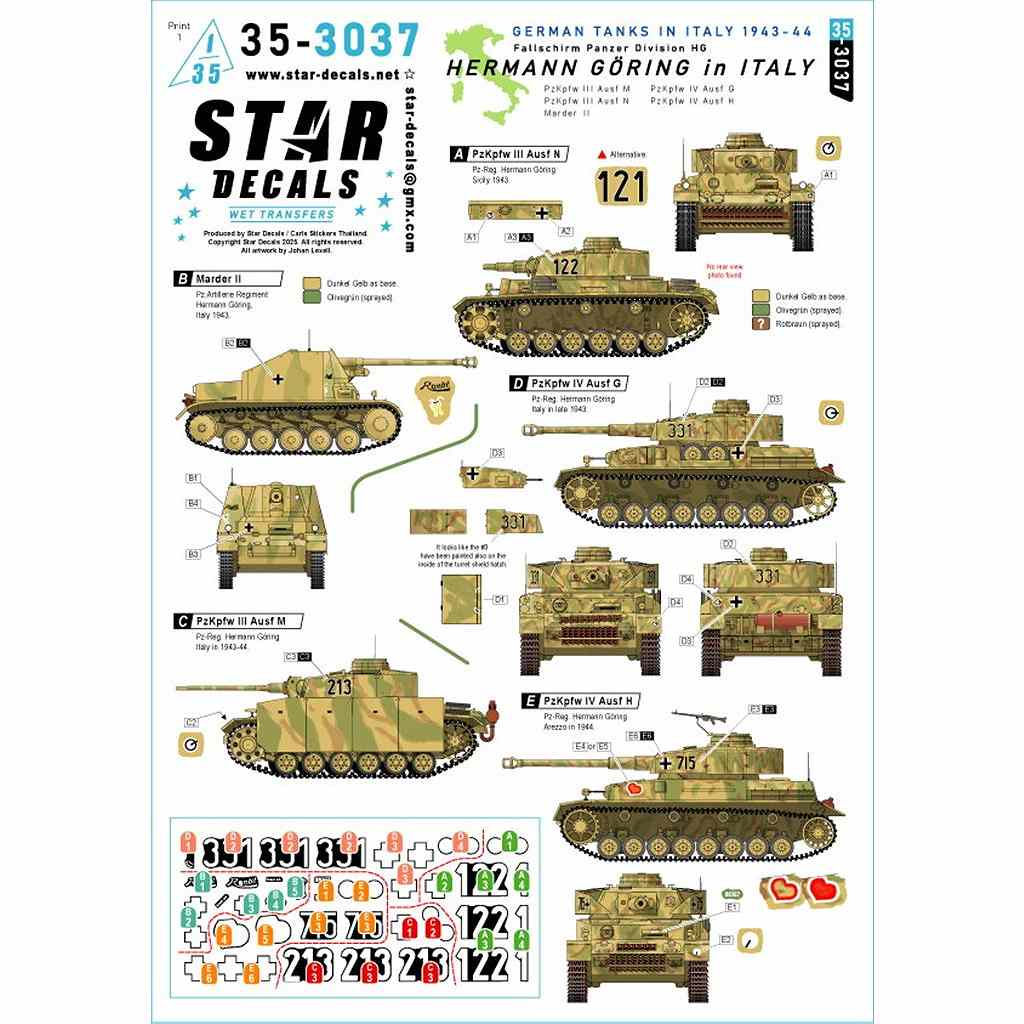 35-3037 1/35 WWII ドイツ イタリア戦線のヘルマン・ゲーリング師団