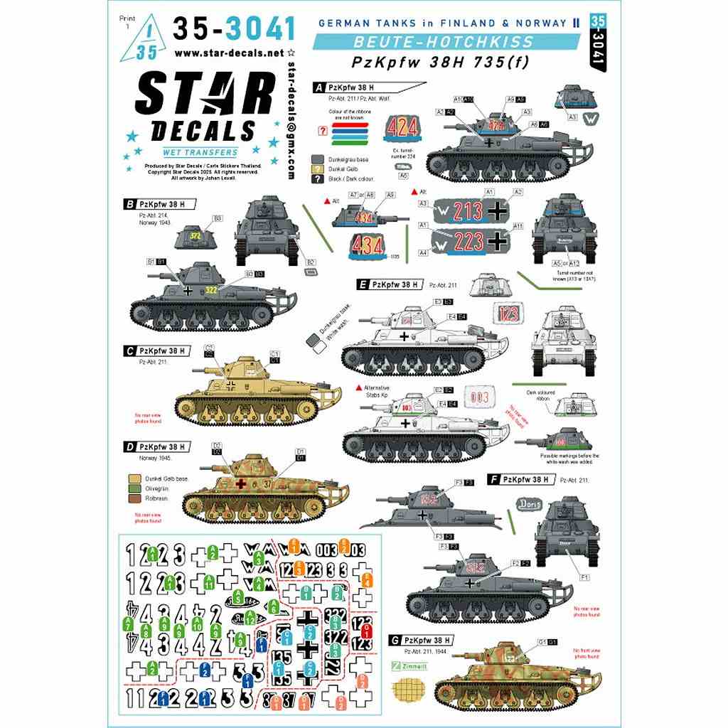 35-3041 1/35 WWII ドイツ 北方戦線の戦車 フィンランド/ノルウェーの