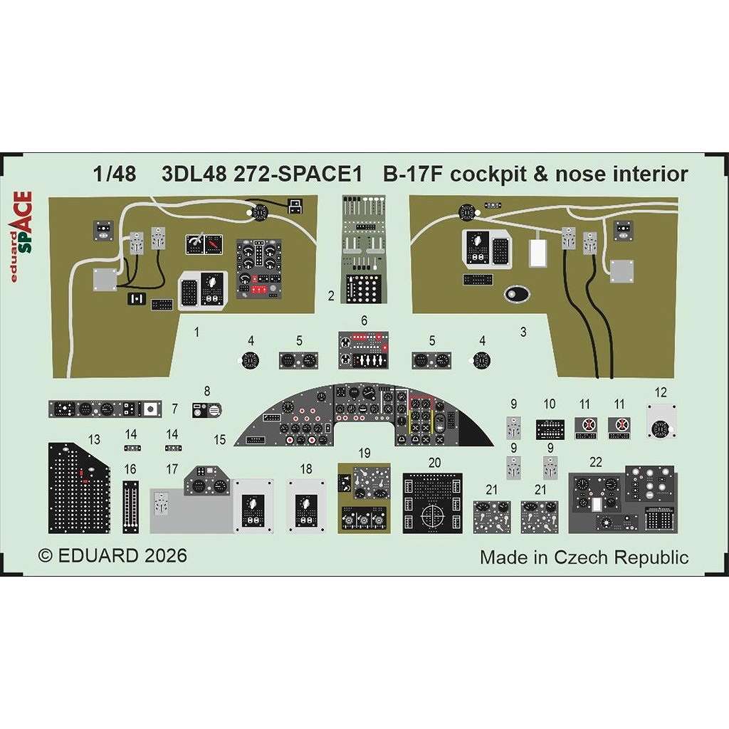 �ڿ����ʡ�3DL48272 1/48 B-17F �����ԥå� & �����������ڡ�������3D�ǥ����� w/���å��󥰥ѡ��ĥ��å� (��٥���)