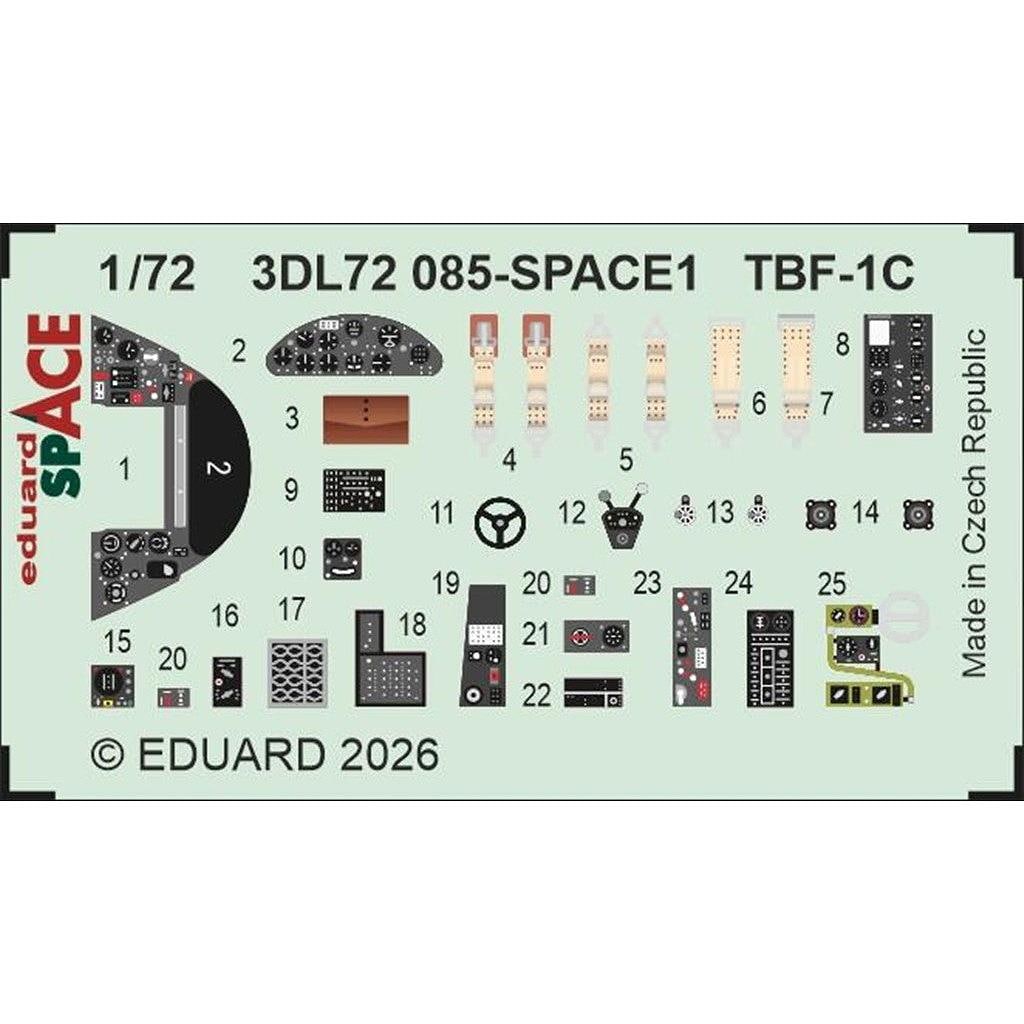 �ڿ����ʡ�3DL72085 1/72 TBF-1C ���ڡ�������3D�ǥ����� w/���å��󥰥ѡ��ĥ��å� (�ۥӡ��ܥ���)