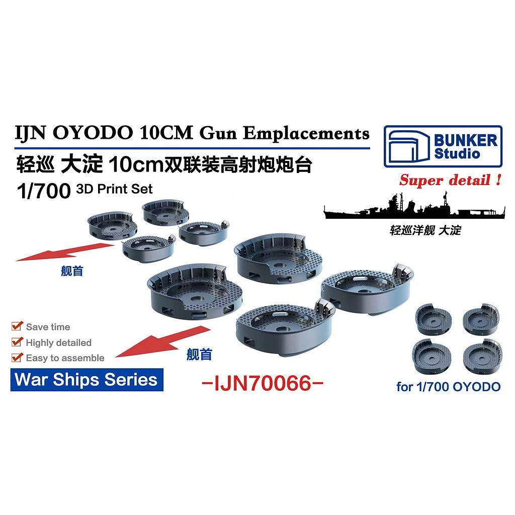 新製品】IJN70066 日本海軍 軽巡洋艦 大淀 10cm連装高角砲台座