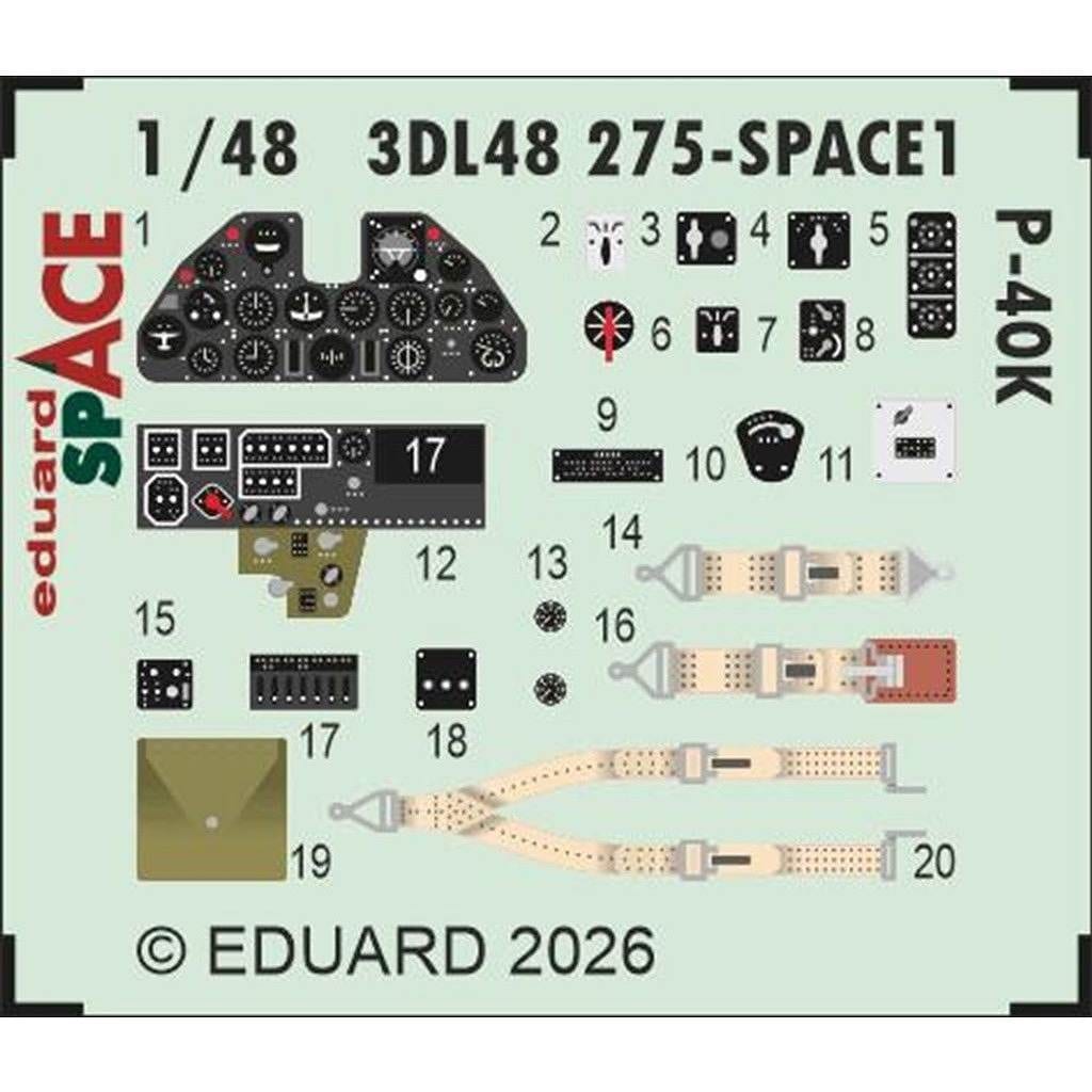 �ڿ����ʡ�3DL48275 1/48 �������� P-40K �������ۡ��� ���ڡ�������3D�ǥ����� w/���å��󥰥ѡ��ĥ��å� (���ǥ奢�����)