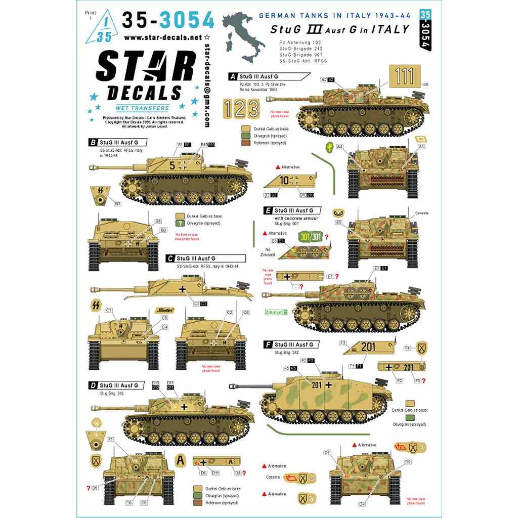 �ڿ����ʡ�35-3054 1/35 WWII �ɥ��� �����ꥢ������III���ͷ�ˤG�� ��103�������/��242�ͷ�ˤι��/��907�ͷ�ˤι��/SS�ͷ�ˤ����RFSS