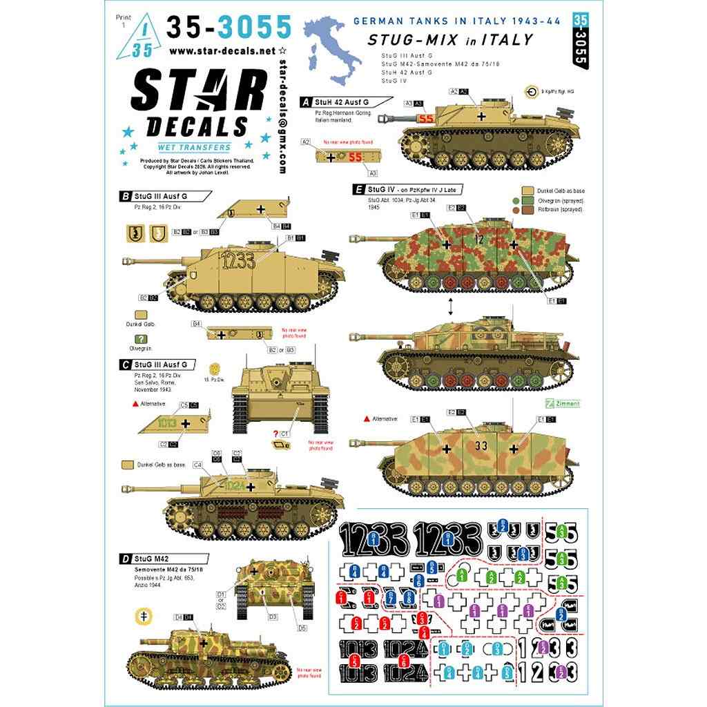 �ڿ����ʡ�35-3055 1/35 WWII �ɥ��� �����ꥢ�������ͷ�ˤ III���ͷ�ˤG��/����٥��M42/10.5cm�ͷ�����ˤ42 G��/IV���ͷ�ˤ