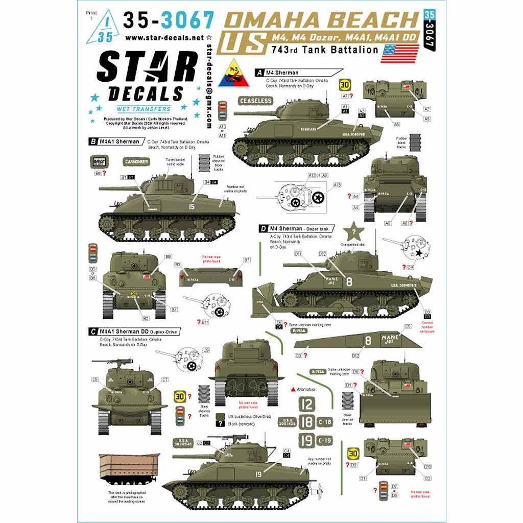 �ڿ����ʡ�35-3067 1/35 WWII ����ꥫ ���ޥϥӡ�����743��������M4���㡼�ޥ���� M4/M4�ɡ�����/M4A1/M4A1 DD