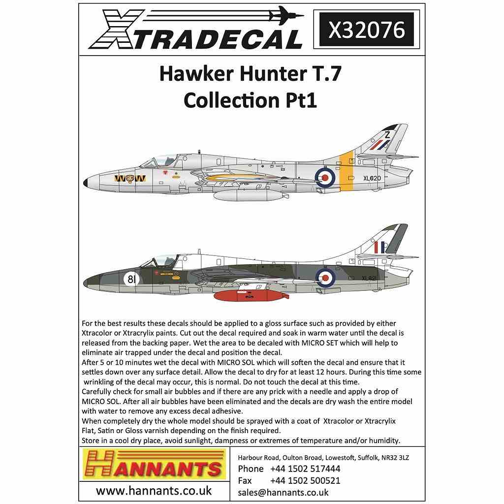 DHK ハンター　RTR セット品 新製品】X32076 ホーカー ハンター T.7 | エクストラデカール